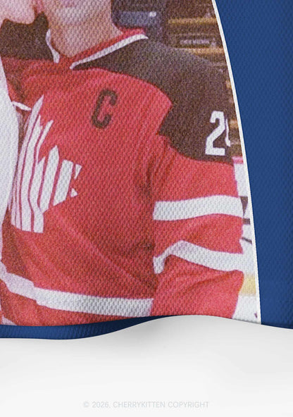 Blue Hockey Boys Kissing HR Y2K Crop Sport Jersey Shirts Cherrykitten