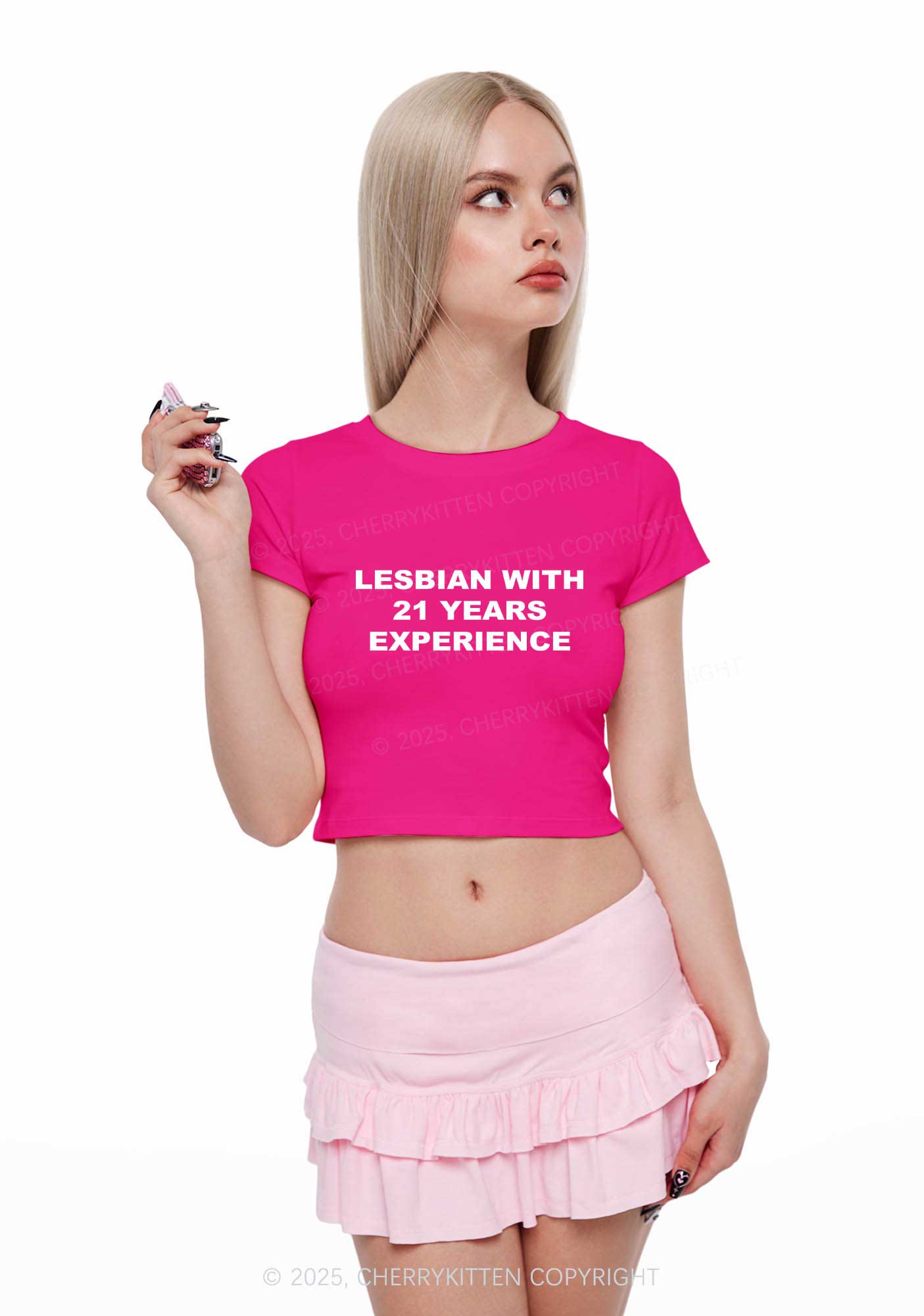 Custom Lesbian Experience Pride Y2K Baby Tee Cherrykitten