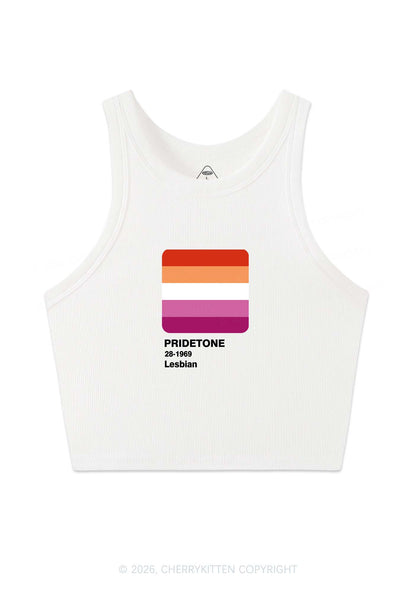 Pridetone Lesbian Pride Y2K Crop Tank Top Cherrykitten