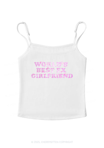 Rhinestone Best Ex Girlfriend Y2K Spaghetti Strap Cami Cherrykitten