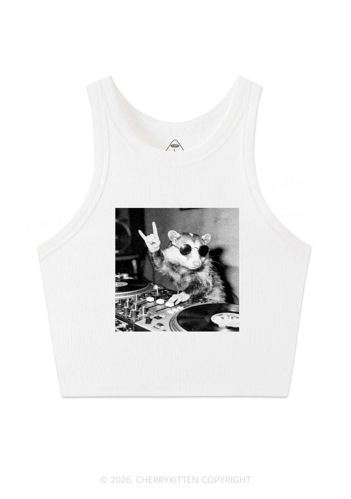 DJ Possum Y2K Crop Tank Top Cherrykitten