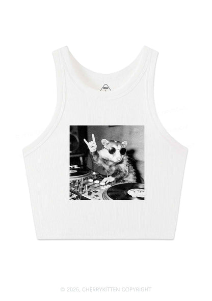 DJ Possum Y2K Crop Tank Top Cherrykitten