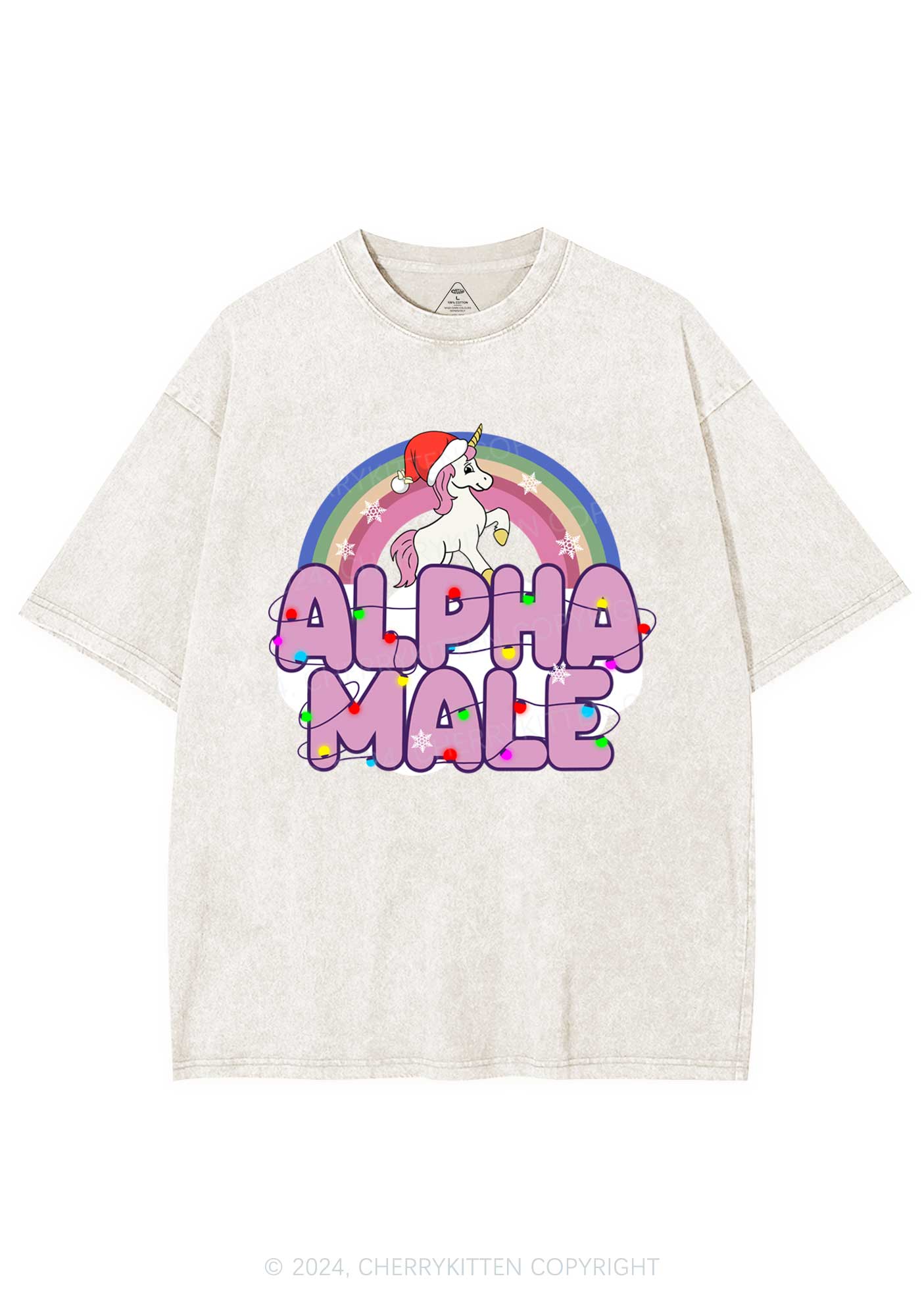 Christmas Alpha Male Y2K Washed Tee Cherrykitten