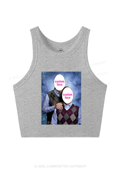 Custom Step Brothers Portrait Y2K Crop Tank Top Cherrykitten