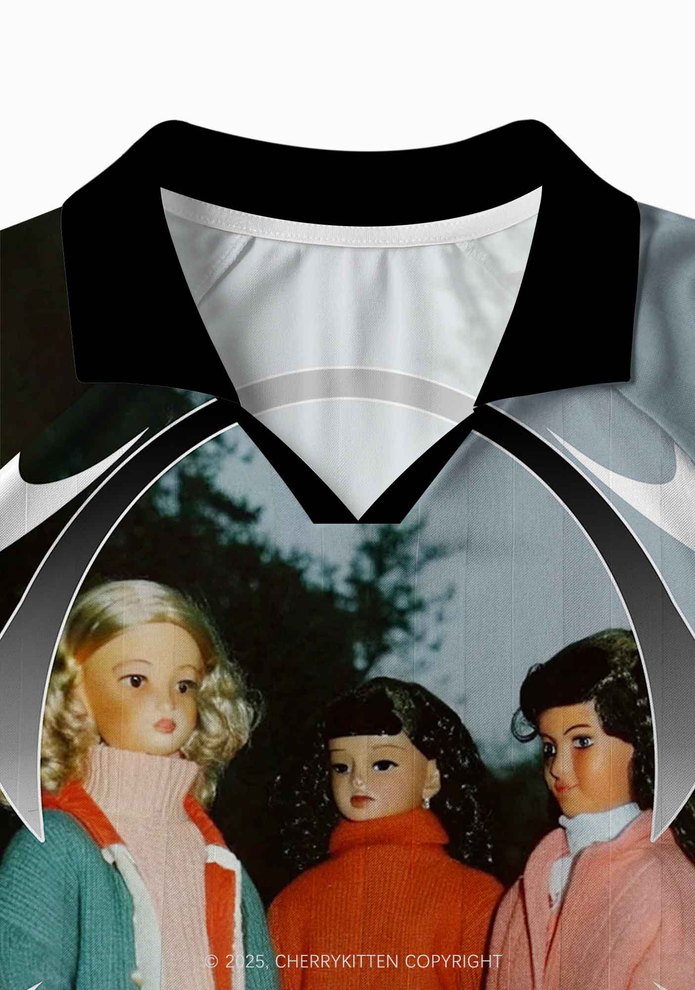 Custom Doll Flame Y2K Long Sleeve Sport Jersey Shirts Cherrykitten
