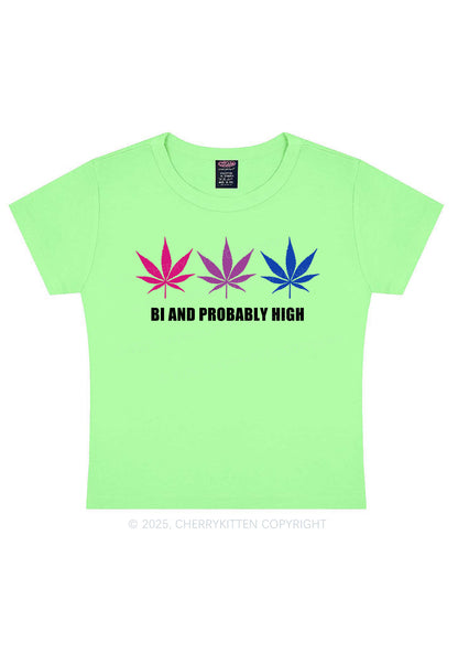Bi Probably High Pride Y2K Baby Tee Cherrykitten