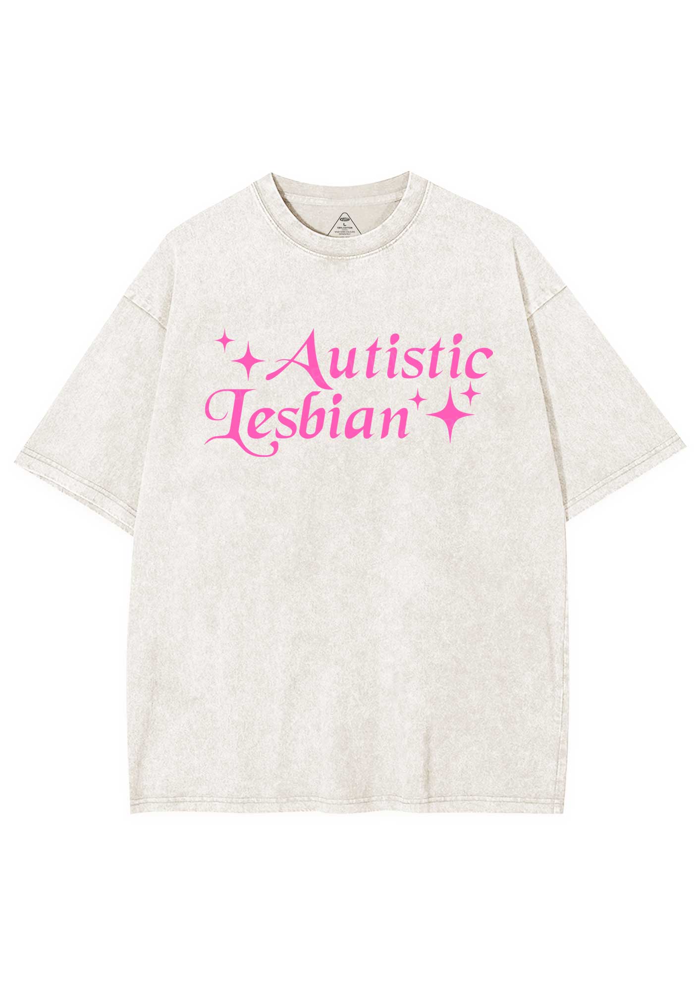 Autistic Lesbian Y2K Shirts Washed Tee Cherrykitten