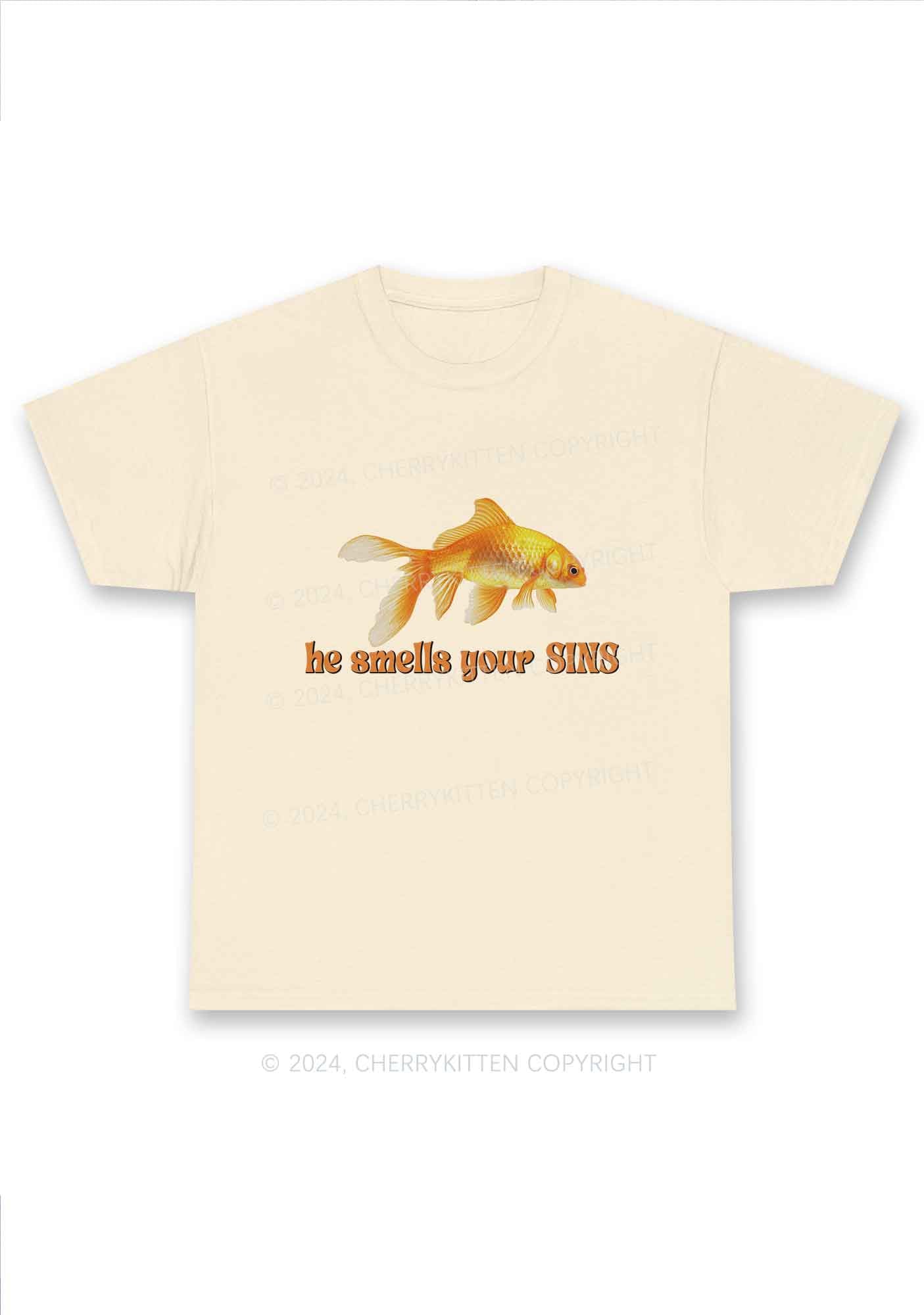 He Smells Your Sins Y2K Chunky Shirt Cherrykitten