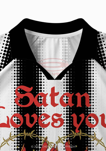 Halloween Custom Black Satan Heart Y2K Long Sleeve Sport Jersey Shirts Cherrykitten
