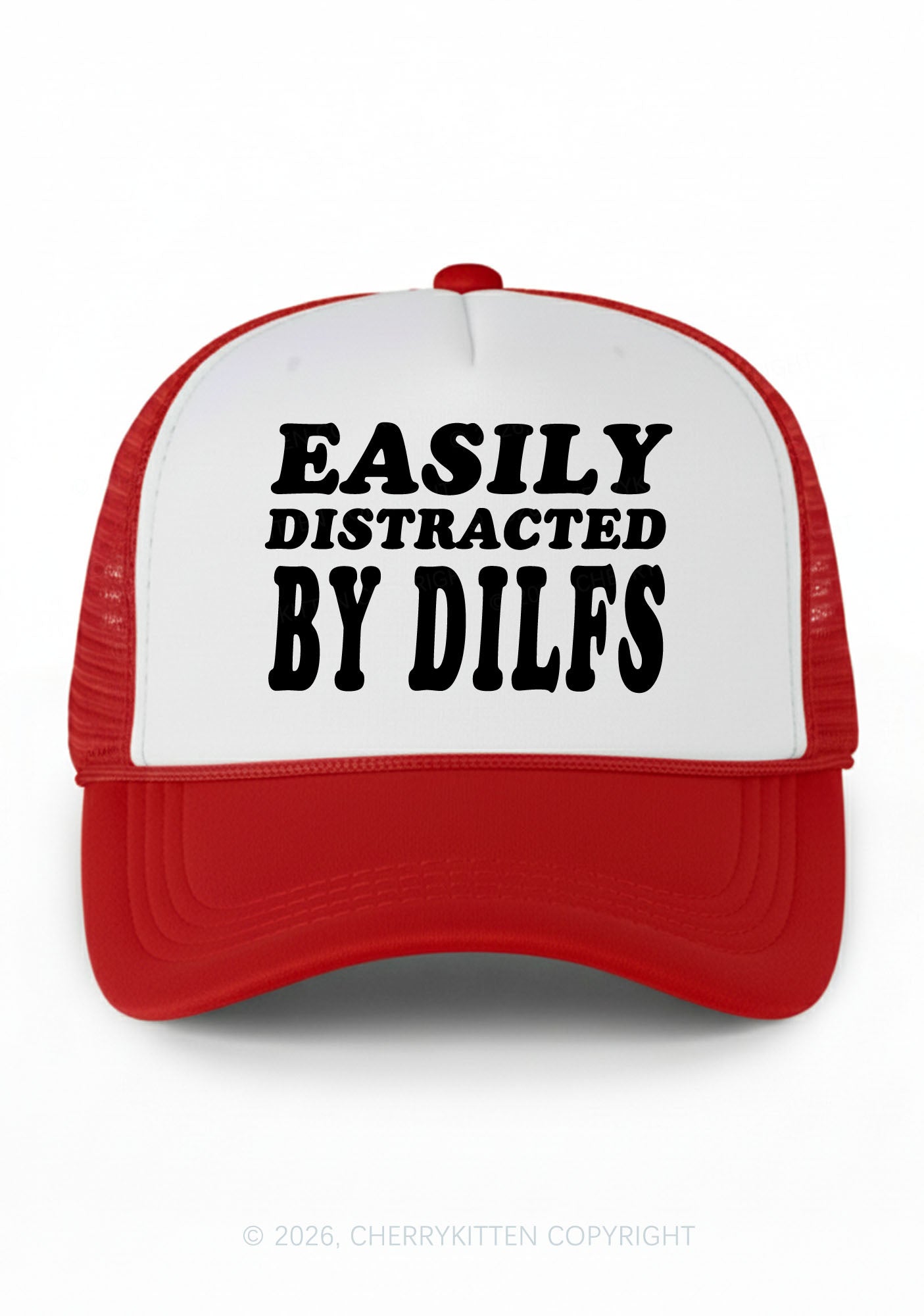 Easily Distracted By Dxxfs Y2K Colorblock Trucker Hat Cherrykitten