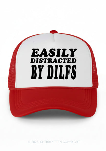 Easily Distracted By Dxxfs Y2K Colorblock Trucker Hat Cherrykitten