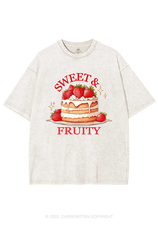 Sweet And Fruity Cake Y2K Shirts Washed Tee Cherrykitten