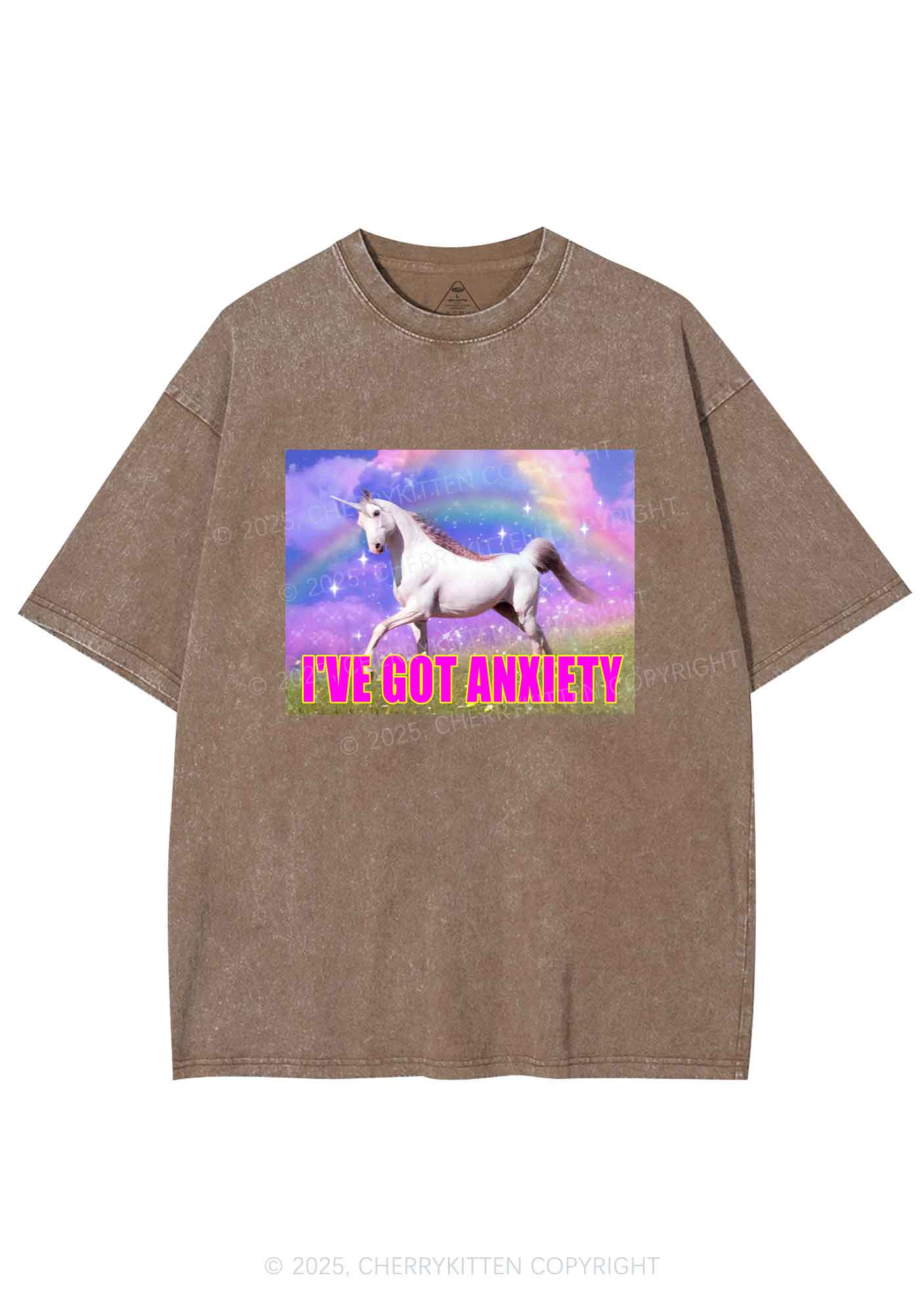 I've Got Anxiety Y2K Shirts Washed Tee Cherrykitten