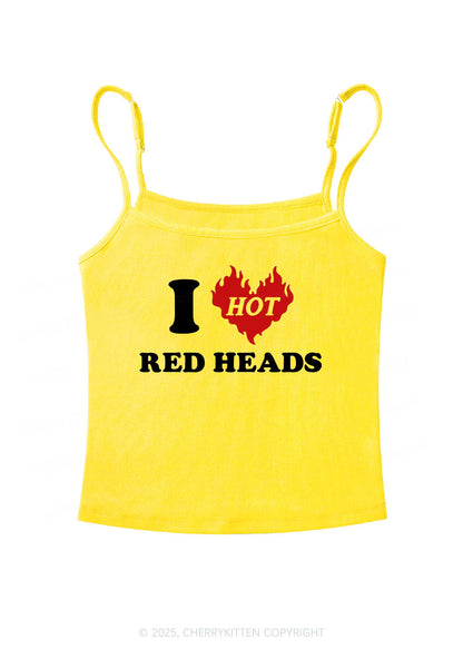 I Love Hot Red Heads Y2K Spaghetti Strap Cami Cherrykitten