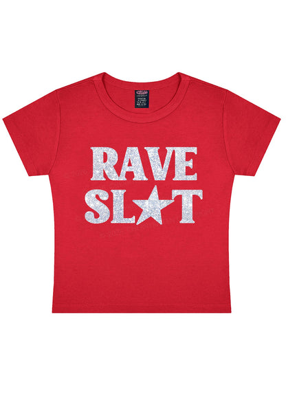 Glitter Rave Slxt Y2K Baby Tee Cherrykitten