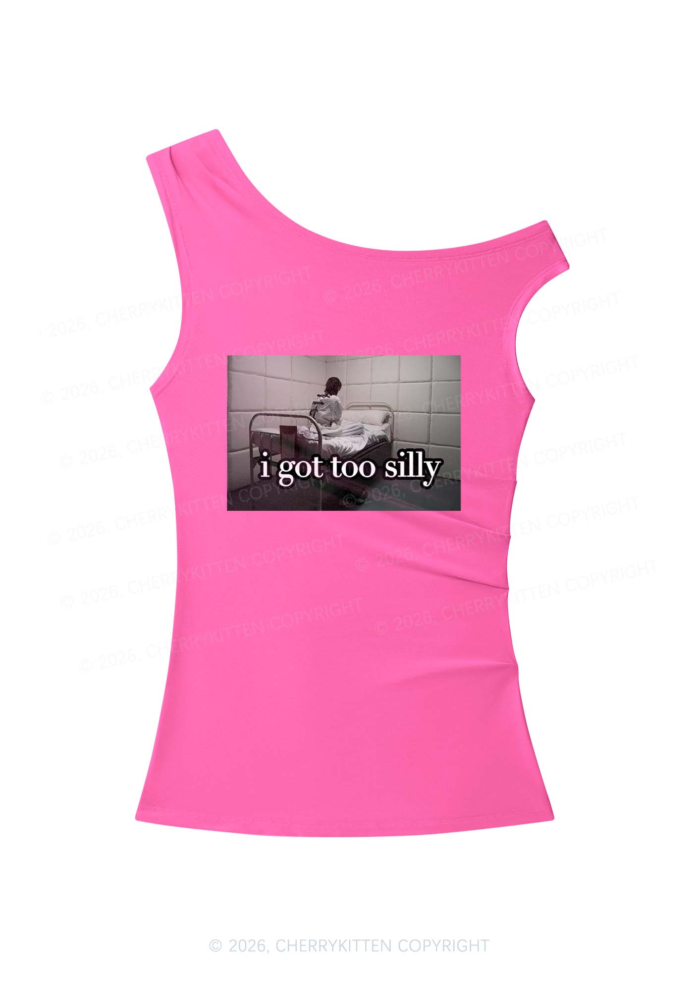 I Got Too Silly Y2K Off Shoulder Tank Top Cherrykitten