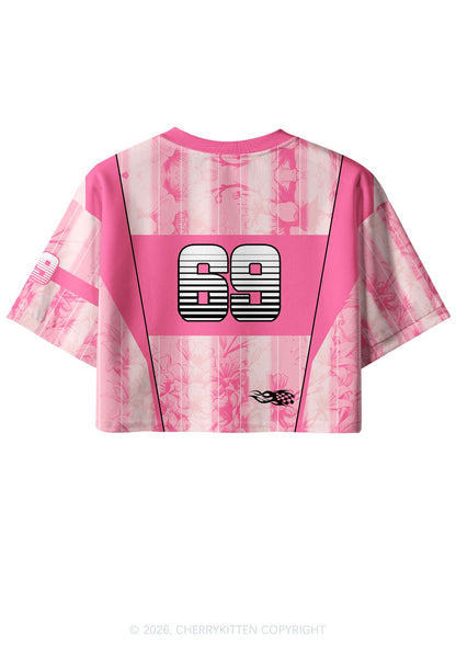 Certified Sapphic Tendencies Pride Y2K Crop Sport Jersey Shirts Cherrykitten