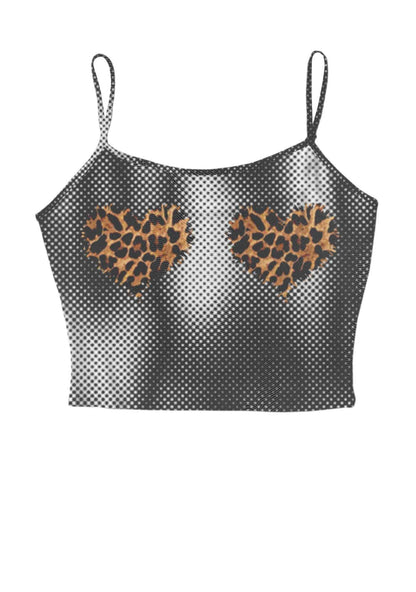 Leopard Hearts Y2K Mesh Cami Tank Cherrykitten