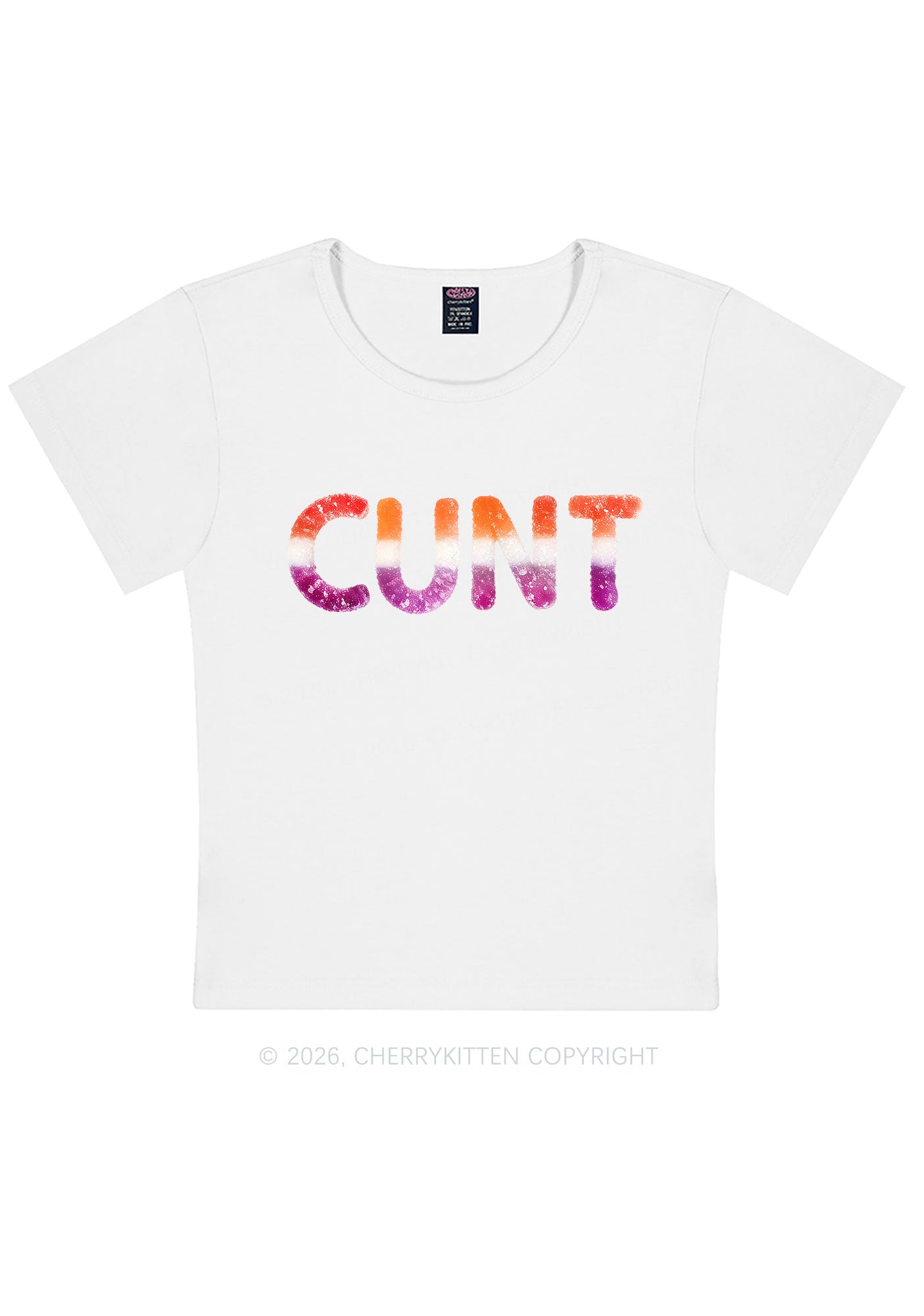 Lesbian Candy Cxxt Pride Y2K Baby Tee Cherrykitten