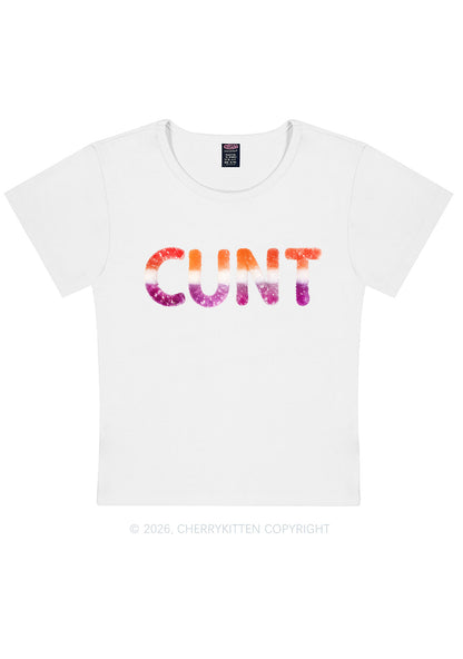 Lesbian Candy Cxxt Pride Y2K Baby Tee Cherrykitten