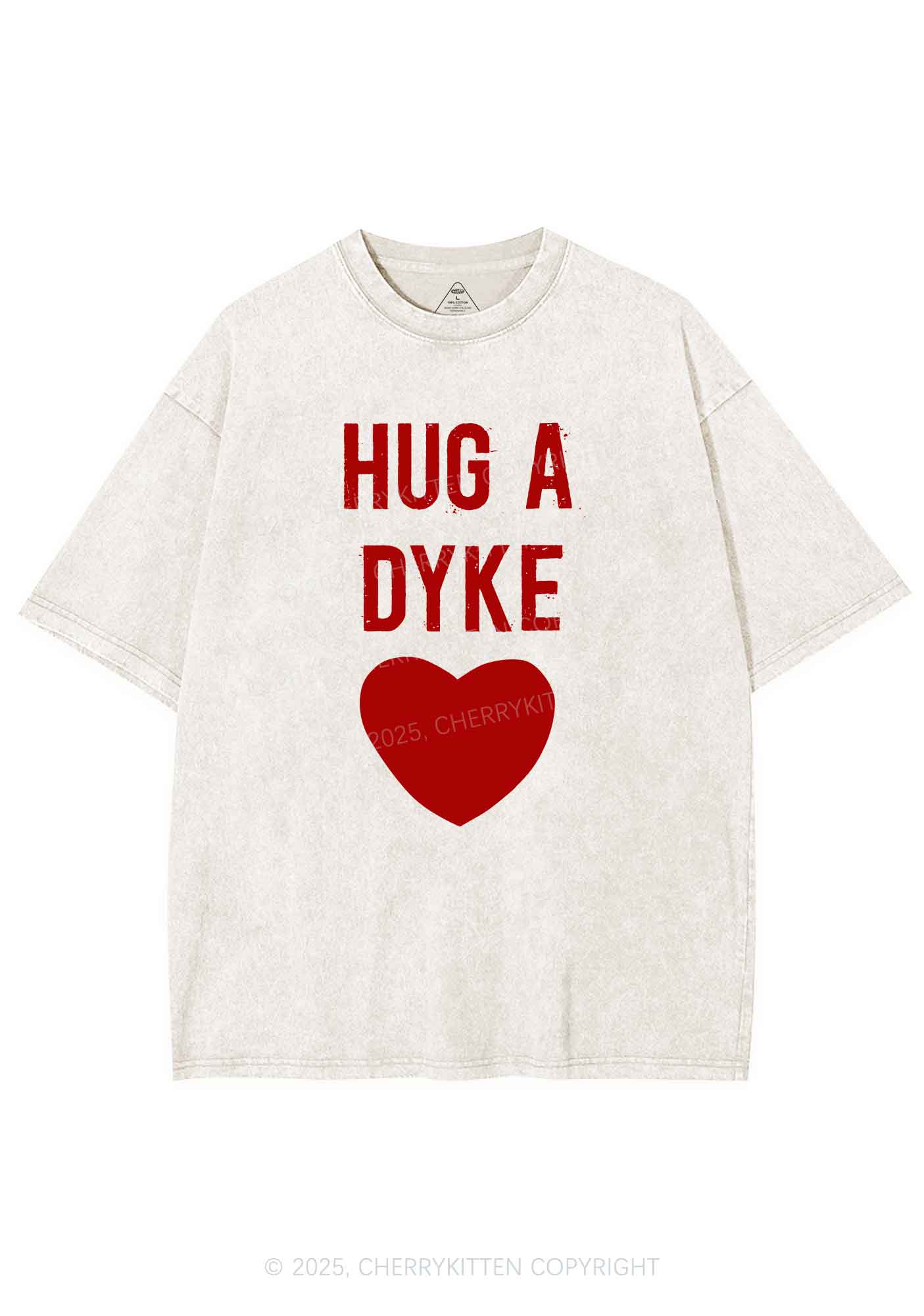 Hug A Dyke Y2K Shirts Washed Tee Cherrykitten