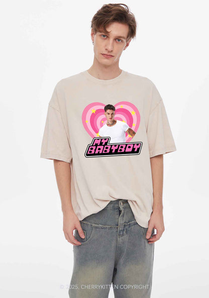 Custom Love My Babyboy Y2K Shirts Washed Tee Cherrykitten