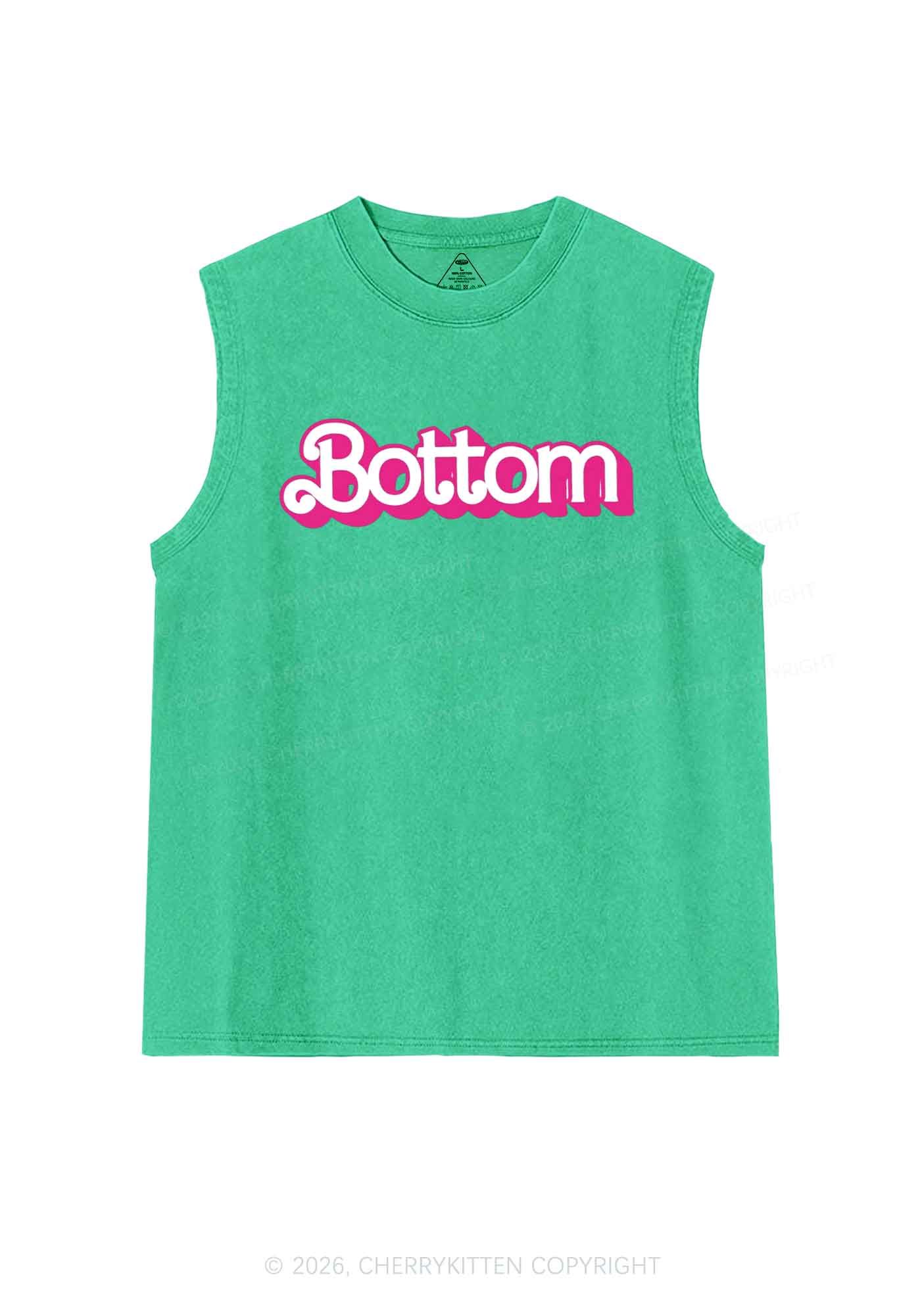 Pink Bottom Pride Y2K Washed Muscle Tank Cherrykitten