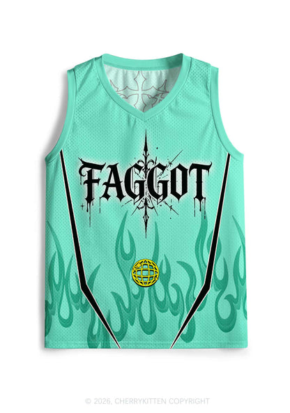 Mint Green Gothic Faggot Pride Y2K Sport Jersey Tank Cherrykitten