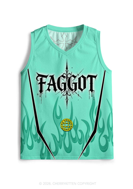 Mint Green Gothic Faggot Pride Y2K Sport Jersey Tank Cherrykitten