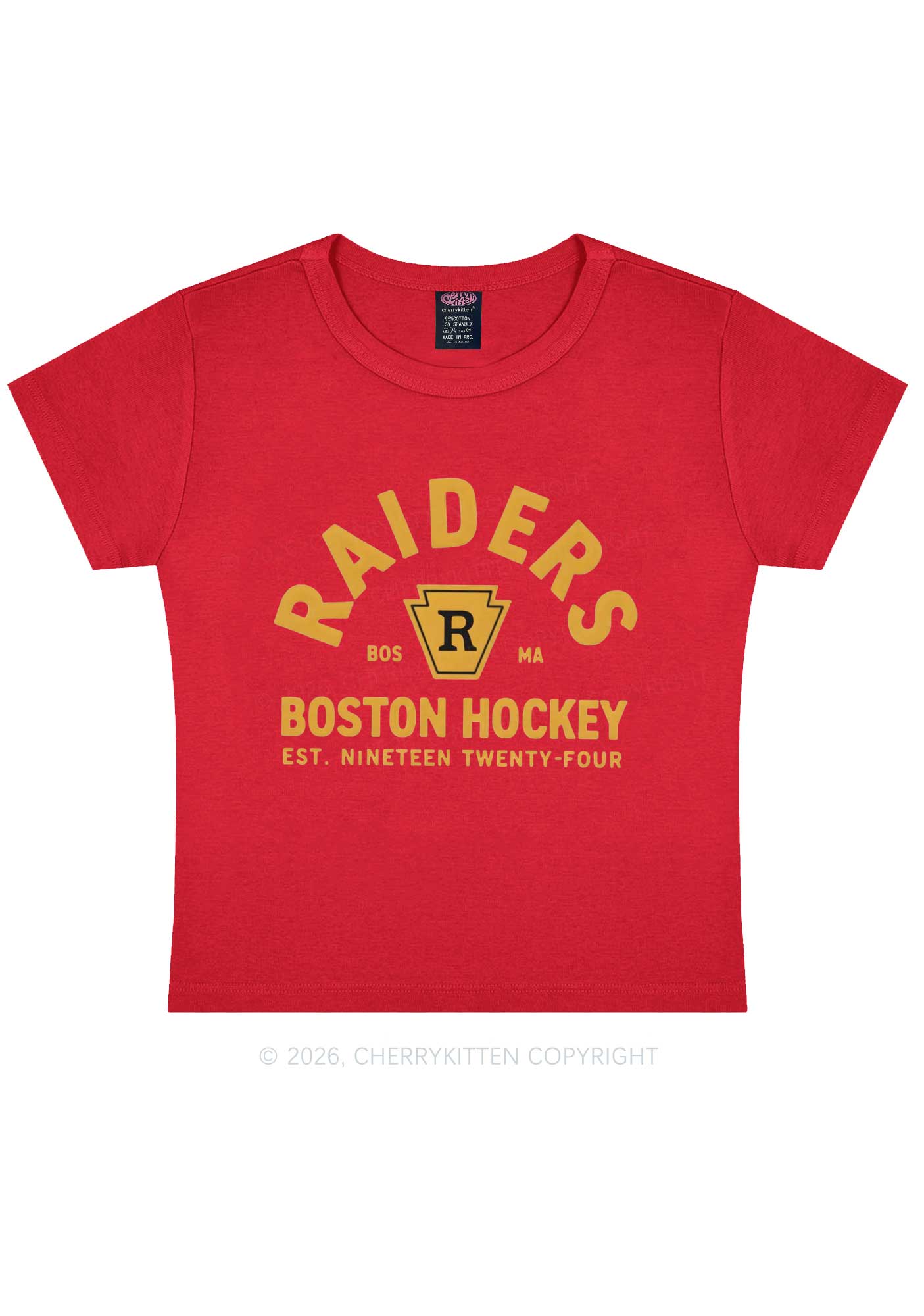Boston Hockey HR Y2K Baby Tee Cherrykitten
