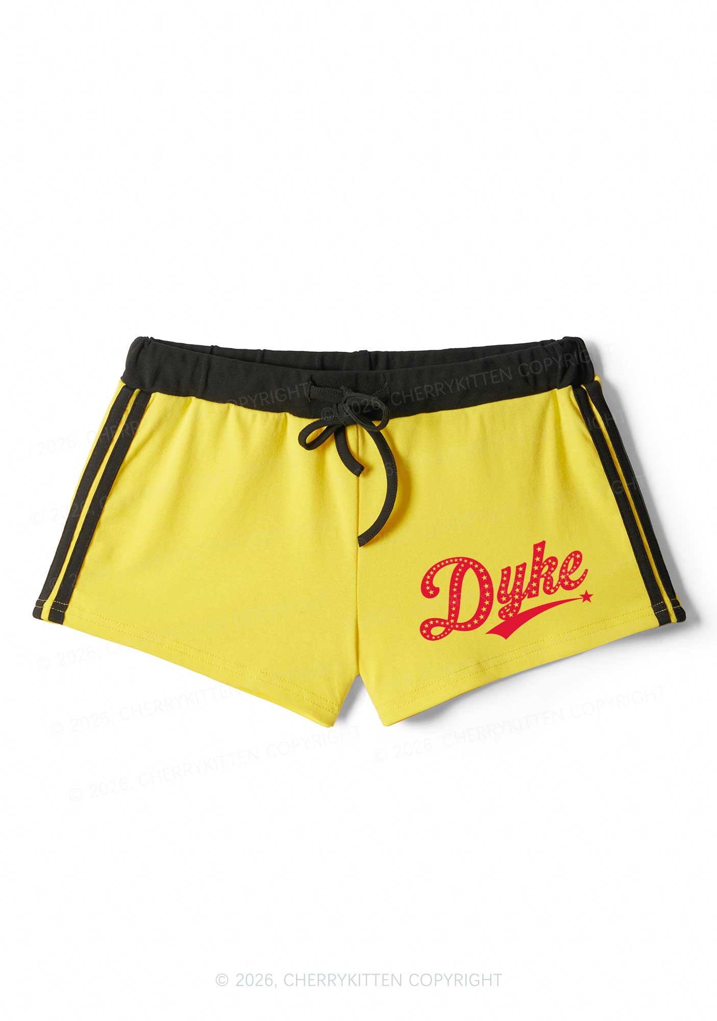 Pink Dyke Pride Y2K Drawstring Mini Shorts Cherrykitten