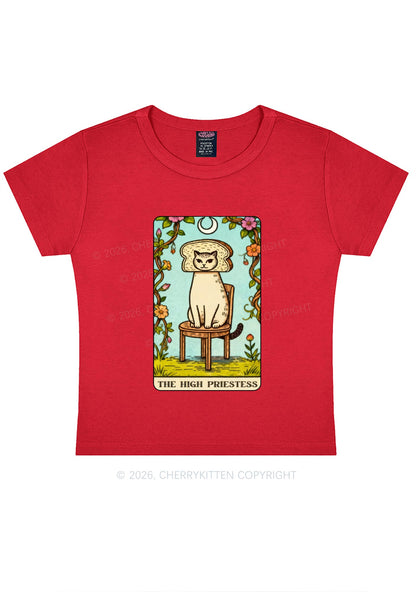 Breadhead Cat Y2K Baby Tee Cherrykitten