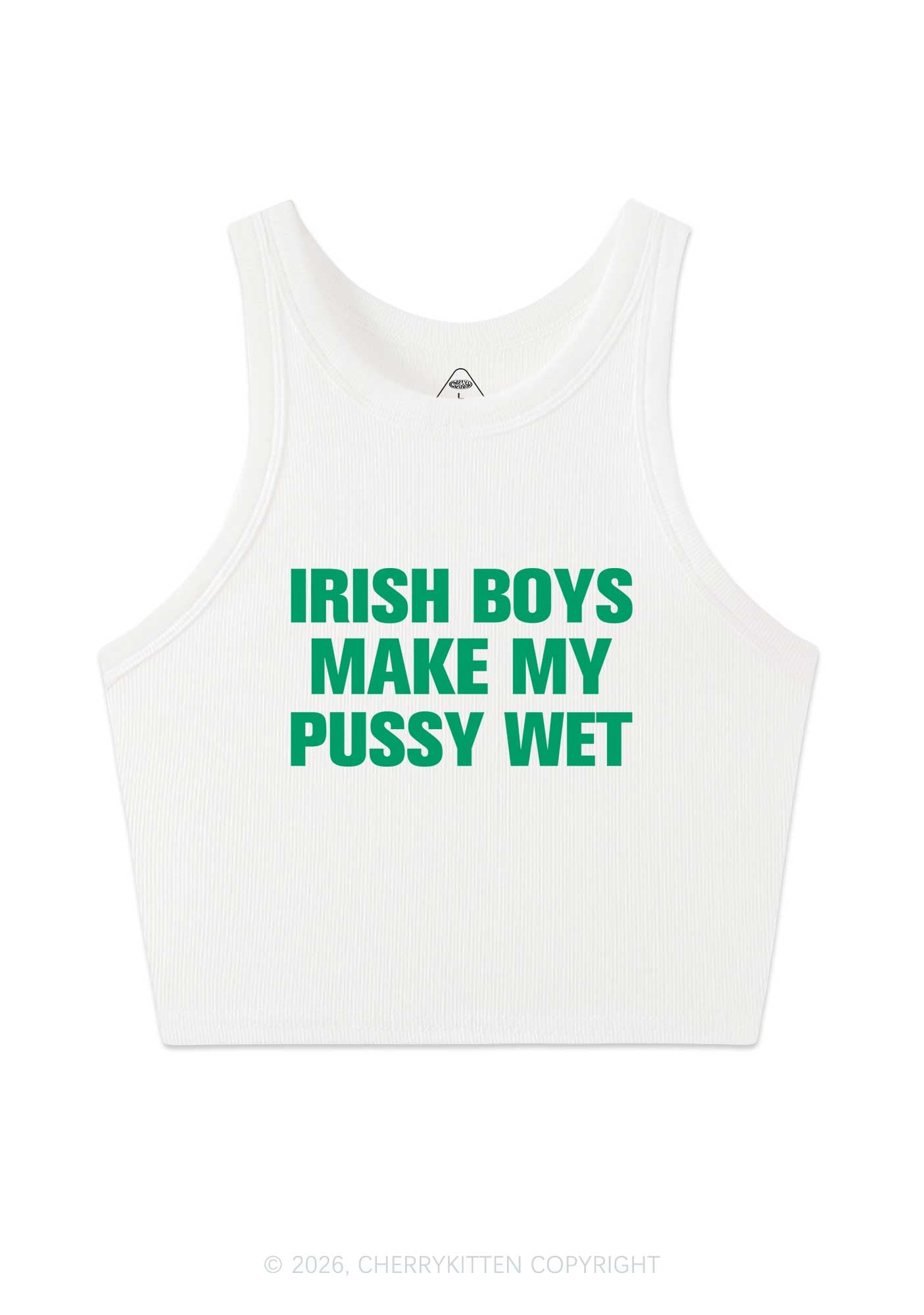 Irish Boys Make My Puxxy Wet St Patricks Y2K Crop Tank Top Cherrykitten