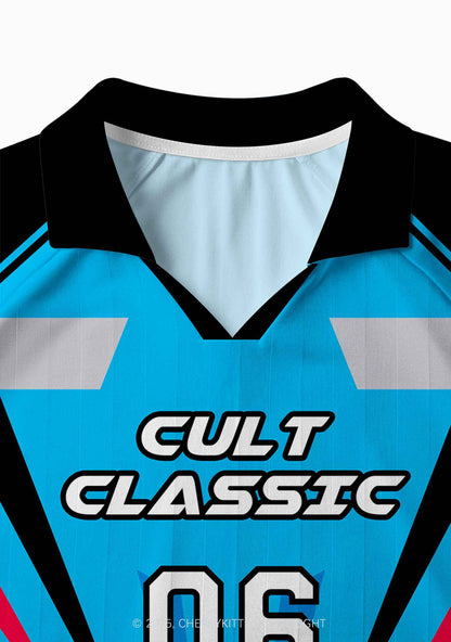 Custom Blue Cult Classic Y2K Long Sleeve Sport Jersey Shirts Cherrykitten
