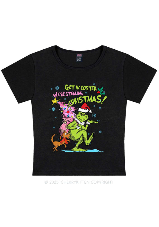 We Are Stealing Christmas Y2K Baby Tee Cherrykitten