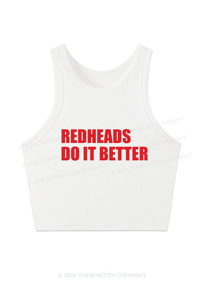 Redheads Do It Better Y2K Crop Tank Top Cherrykitten
