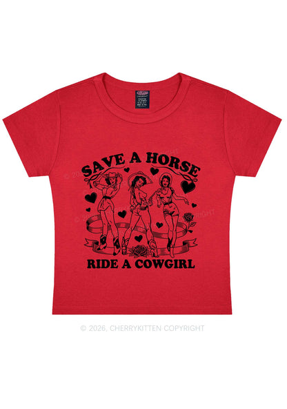 Ride A Cowgirl Valentine's Day Y2K Baby Tee Cherrykitten