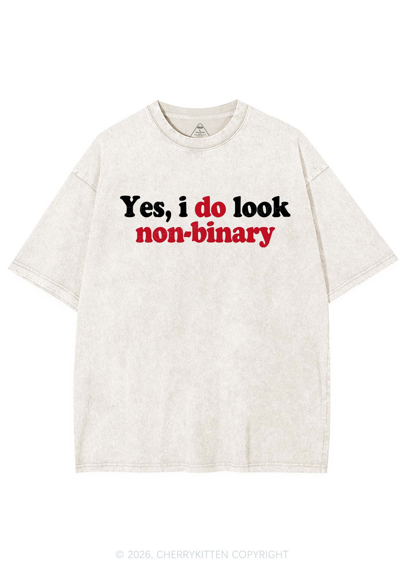I Do Look Nonbinary Pride Y2K Shirts Washed Tee Cherrykitten