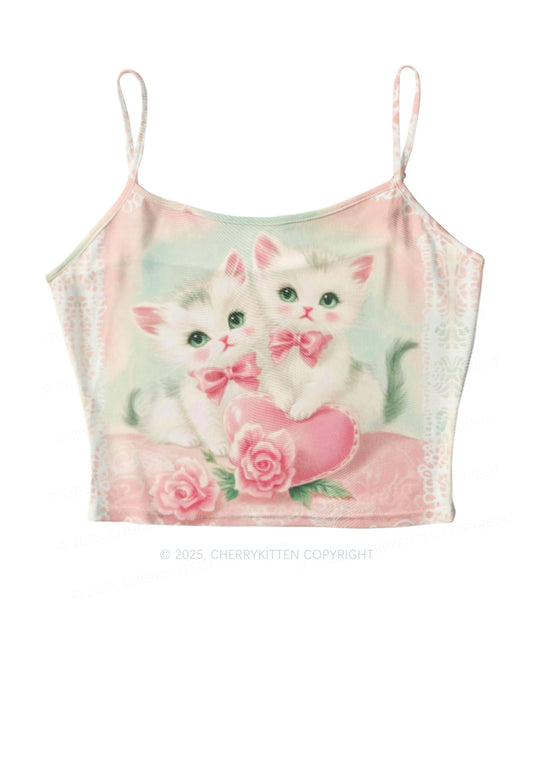 Rose Kitties Y2K Mesh Cami Tank Cherrykitten