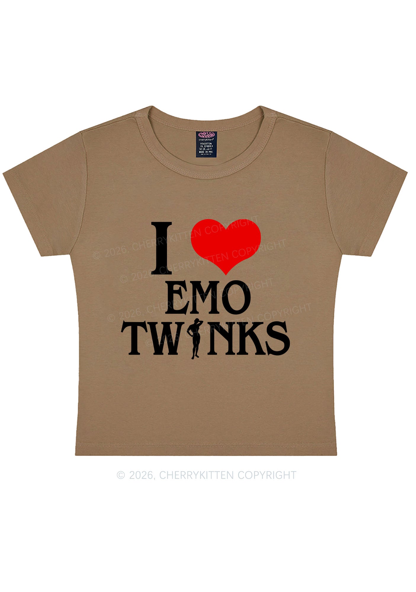 I Love Emo Twinks Pride Y2K Baby Tee Cherrykitten