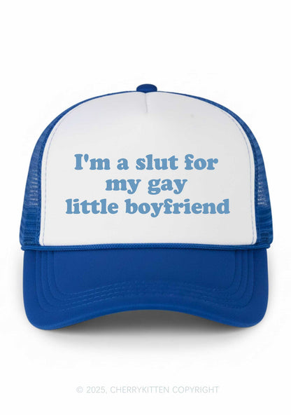 Slxt For My Gay BF Valentine's Day Y2K Colorblock Trucker Hat Cherrykitten