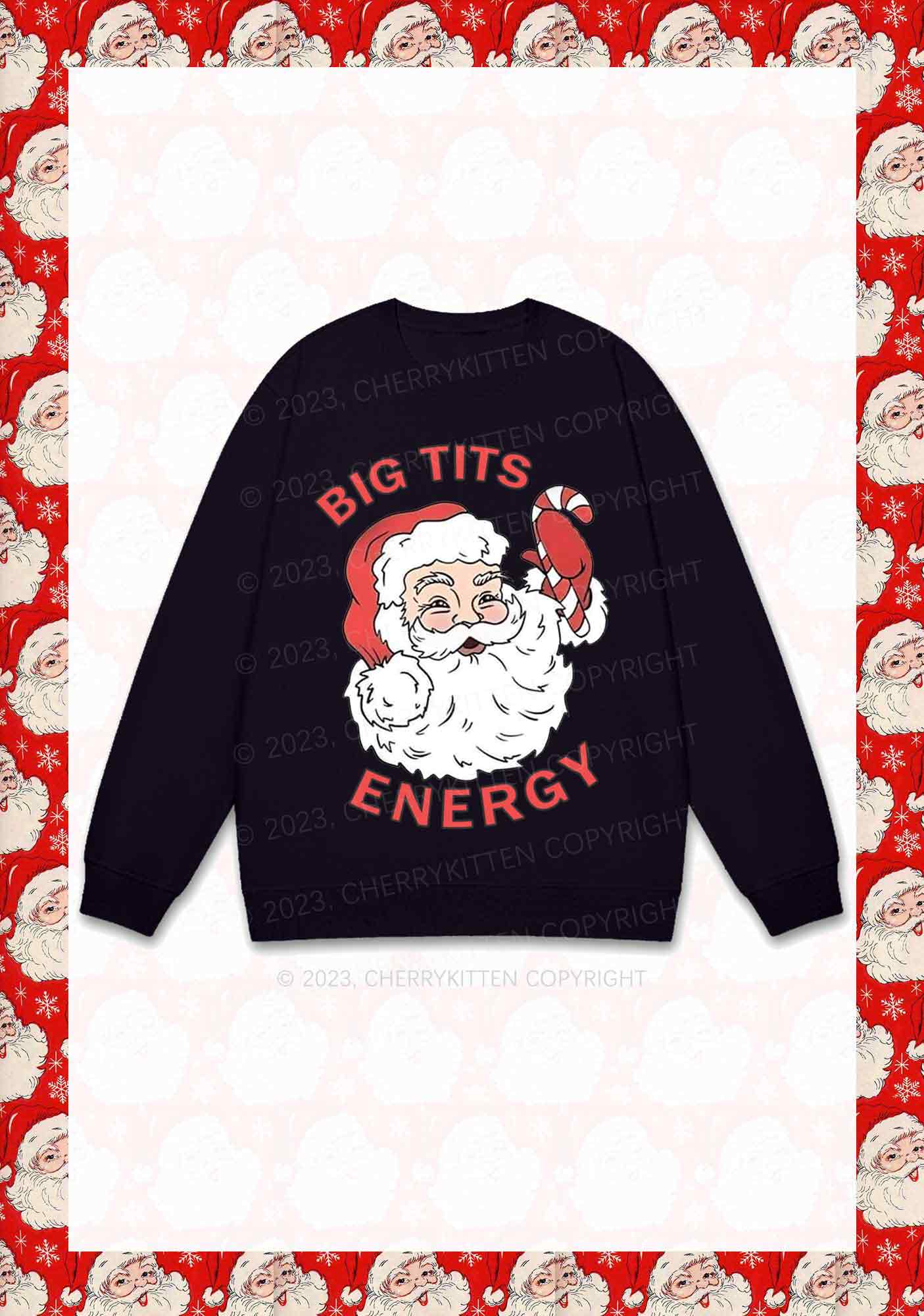 Big Santa Energy Christmas Y2K Sweatshirt Cherrykitten