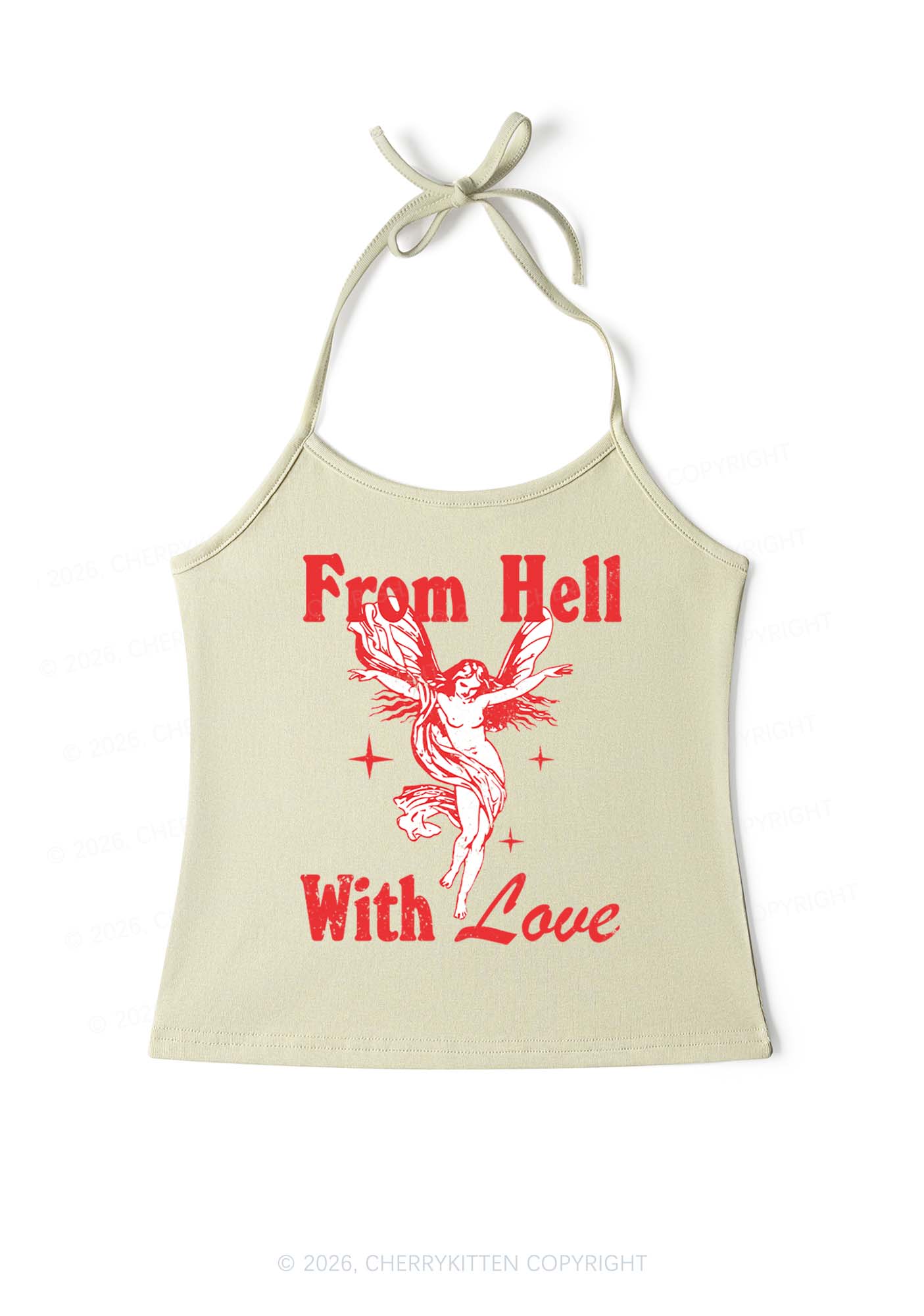 From Hall With Love Y2K Halter Neck Cami Cherrykitten