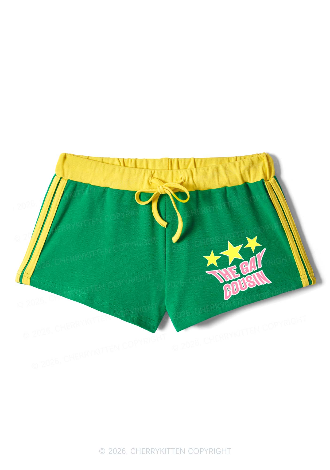 The Gay Cousin Pride Y2K Drawstring Mini Shorts Cherrykitten