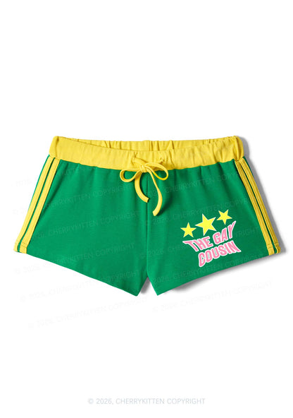 The Gay Cousin Pride Y2K Drawstring Mini Shorts Cherrykitten