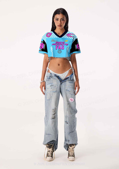 Gods Favorite Fag Pride Y2K Crop Sport Jersey Shirts Cherrykitten