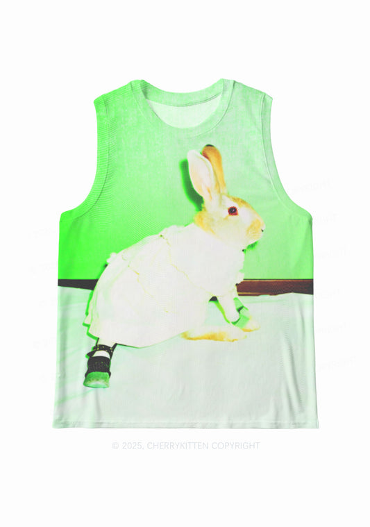 Red Eyed Rabbit Y2K Mesh Muscle Tank Cherrykitten