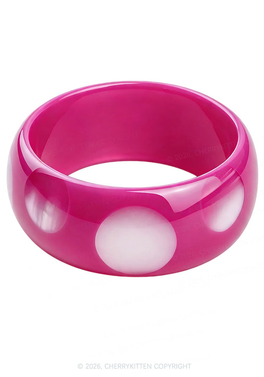 Retro Polka Dots Y2K Cuff Bangle Cherrykitten
