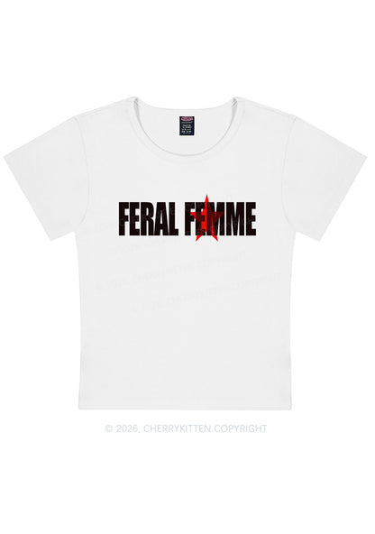 Feral Femme Pride Y2K Baby Tee Cherrykitten