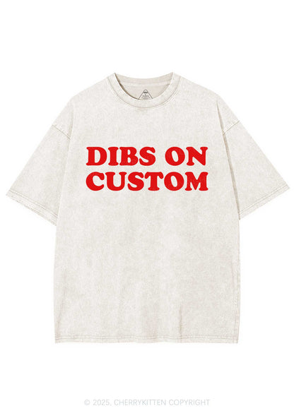 Dibs On Custom Y2K Shirts Washed Tee Cherrykitten